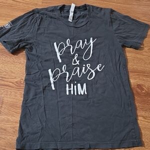 Black Graphic T-Shirt with White Text, Size S